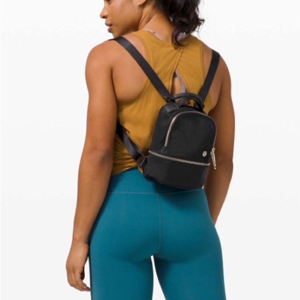Lululemon City Adventurer Backpack Mini / Micro BLACK AND GOLD